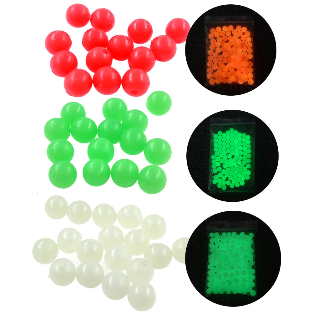 

1000pcs/bag 3mm-12mm Soft Fishing Beads Stopper Black/Glow Round Rubber Fishing Lures Rig Accessories pesca Carp Tackle, Luminous,black,pink,green