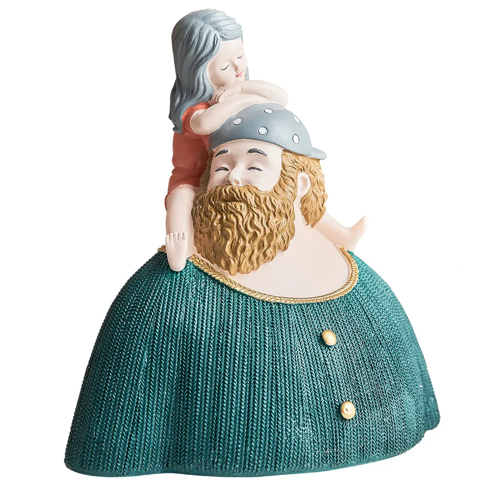 

Nordic Modern Resin Father and Daughter Home Decoration Children Room Decoration Bedside Table Ornaments Father Birthday Gifts