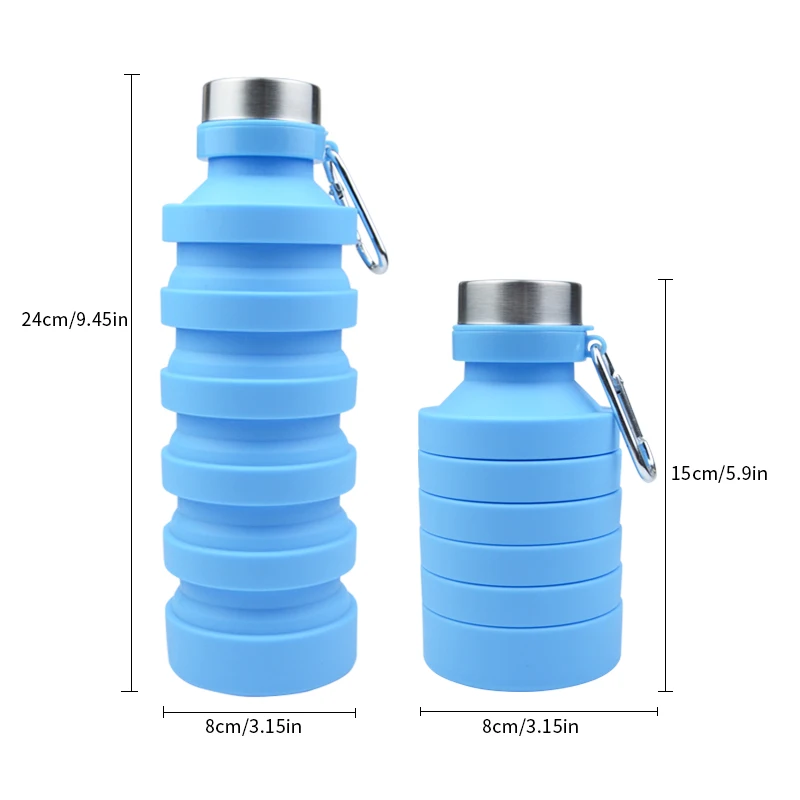 

Wholesale Bpa Free Expandable Collapsible Folding Water Bottle Outdoor Travel Sports Drink Silicone Foldable Water Bottle
