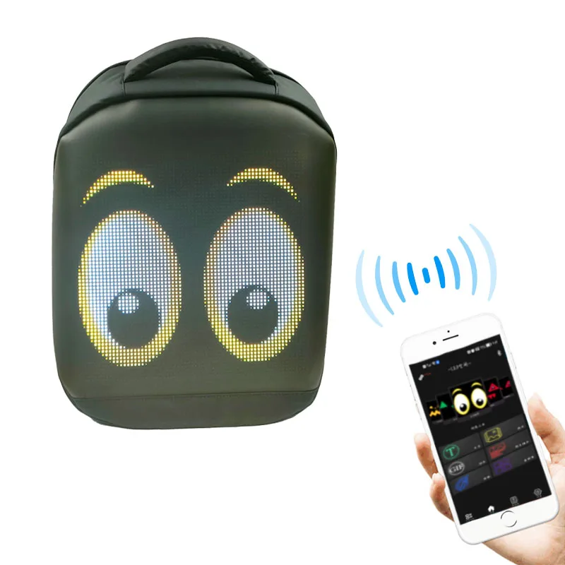 

led smart advertising backpack led laptop bags with GIF flashing display