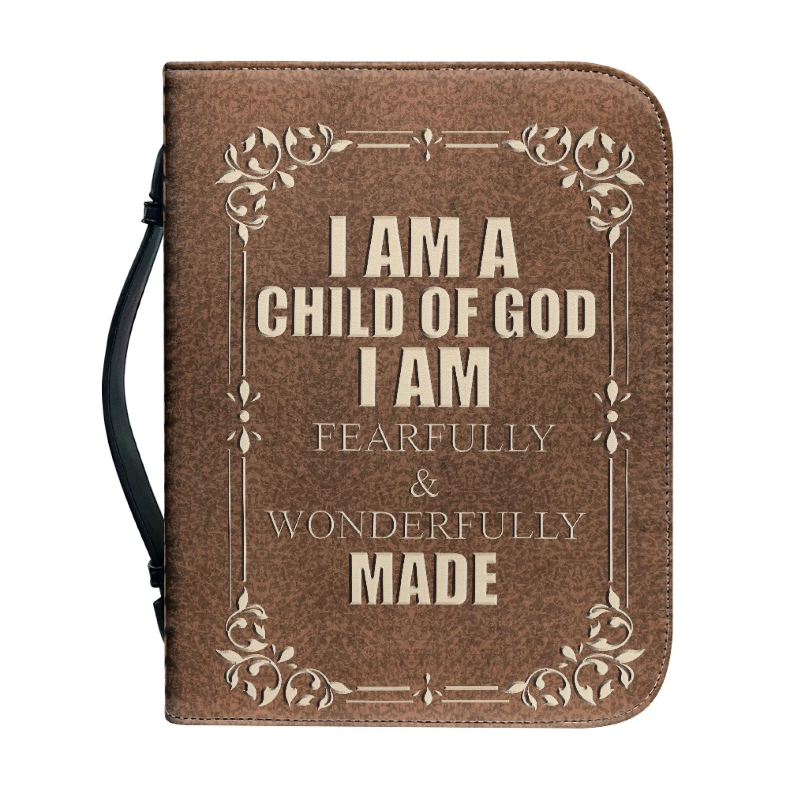 Multifunction Waterproof Leather Bible Protector Zipper Large Capacity Carrying Book Case for Church Man's Holy Bible Covers