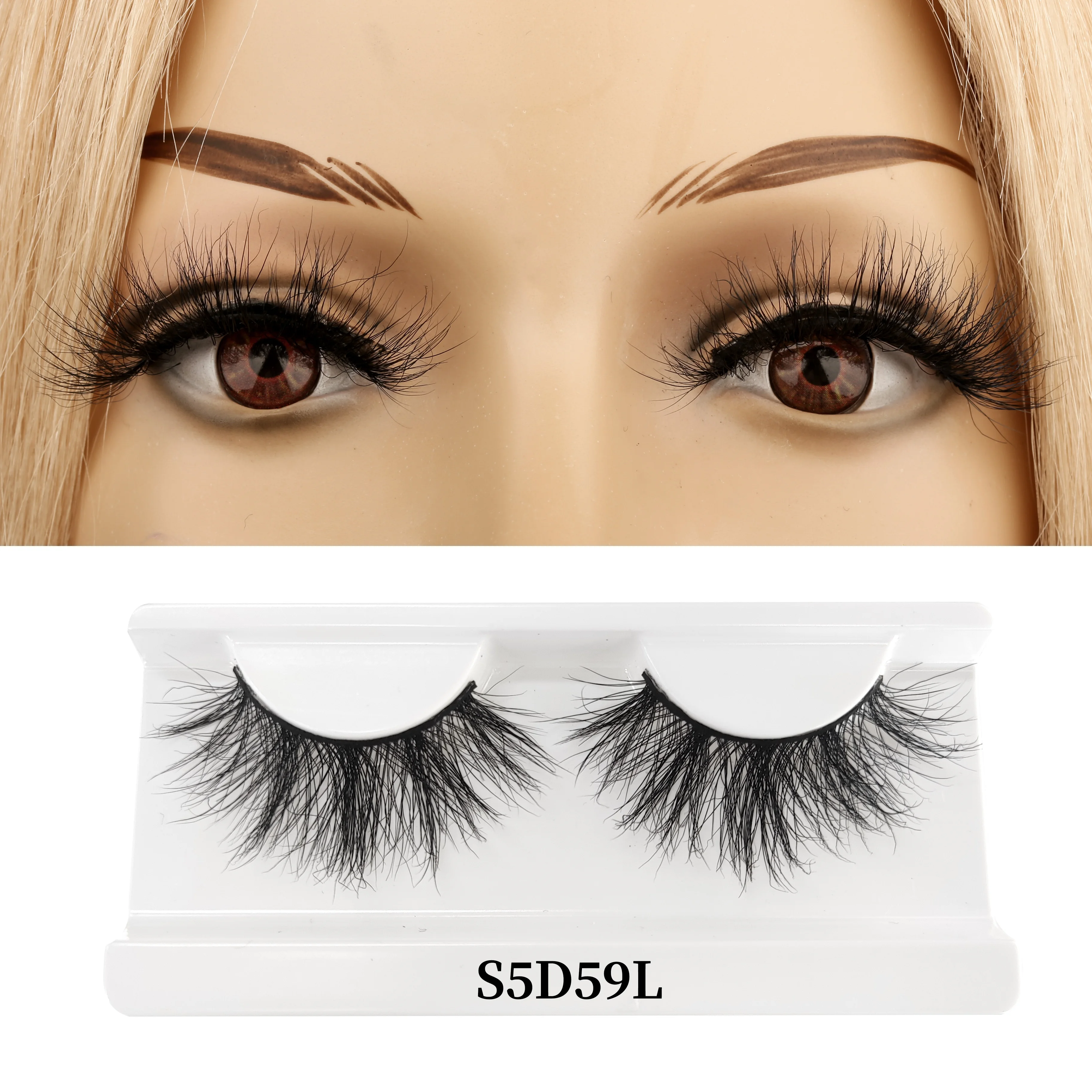 

Ready To Ship Wholesale faux Mink Eyelash Mink effect 3D silk Lashes false eyelashes, Black color