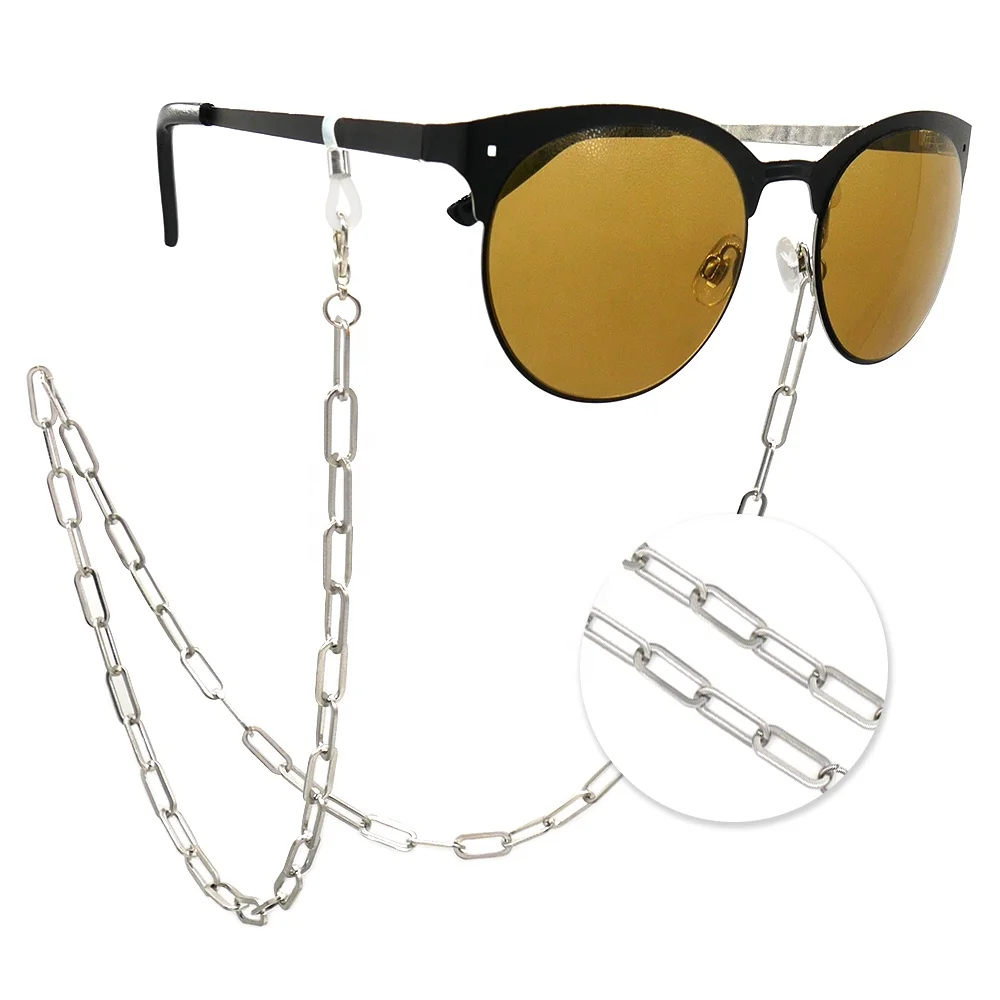 

Wholesale Men Hip Hop Cuban Link Glasses Chain Sunglasses Rope Initial Stainless Steel Rectangle Necklace Eyeglasses Face Maskin, As shown or customized