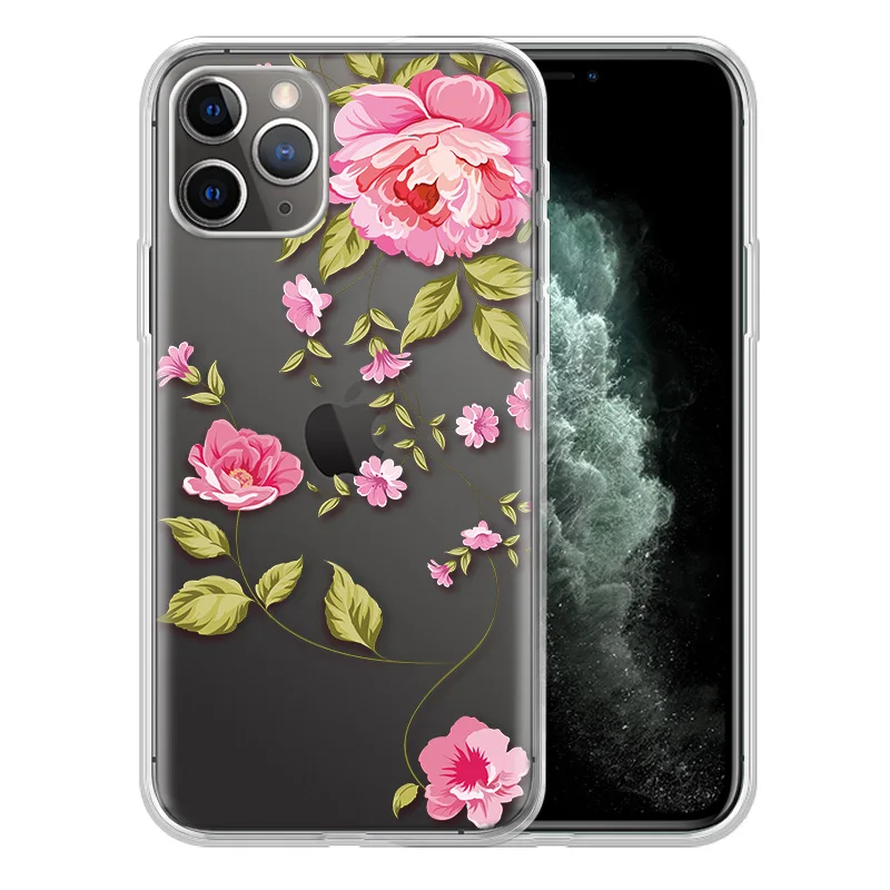 Custom Print Hollow Flower Transparent High clear TPU Phone case for iPhone 11 Pro XR XS S10 S20 Plus Mobile Phone Case Custom Print Hollow Flower Transparent High clear TPU Phone case for iPhone 11 Pro XR XS S10 S20 Plus Mobile Phone Case