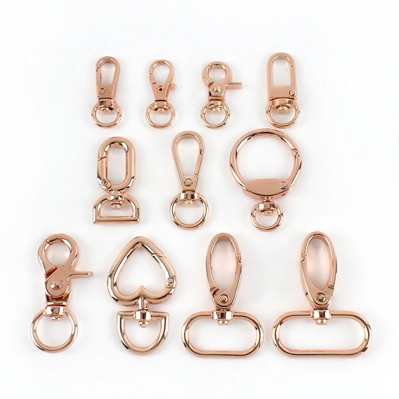 

Meetee BK001 H4-1 F1-6 Alloy Lobster Clasp Bag Chain Belt Hanging Buckle Handbag Hardware Accessories Rose Gold Keychain