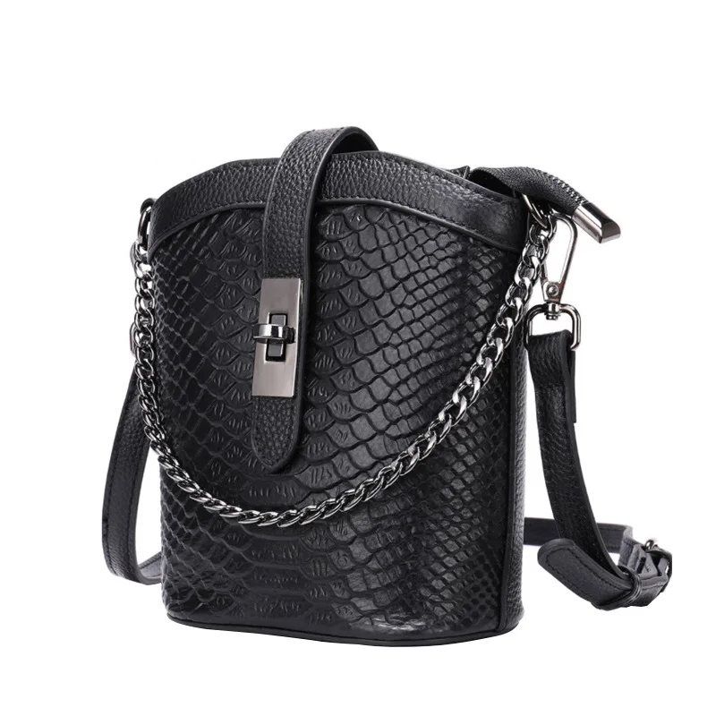 

Fashion shoulder bag genuine leather bucket bag handbag for woman