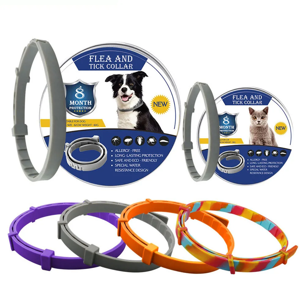 

Custom logo pet Collar Flea & Tick Prevention waterproof dog collar Cats dog harness Mosquitoes Repellent, Customized color