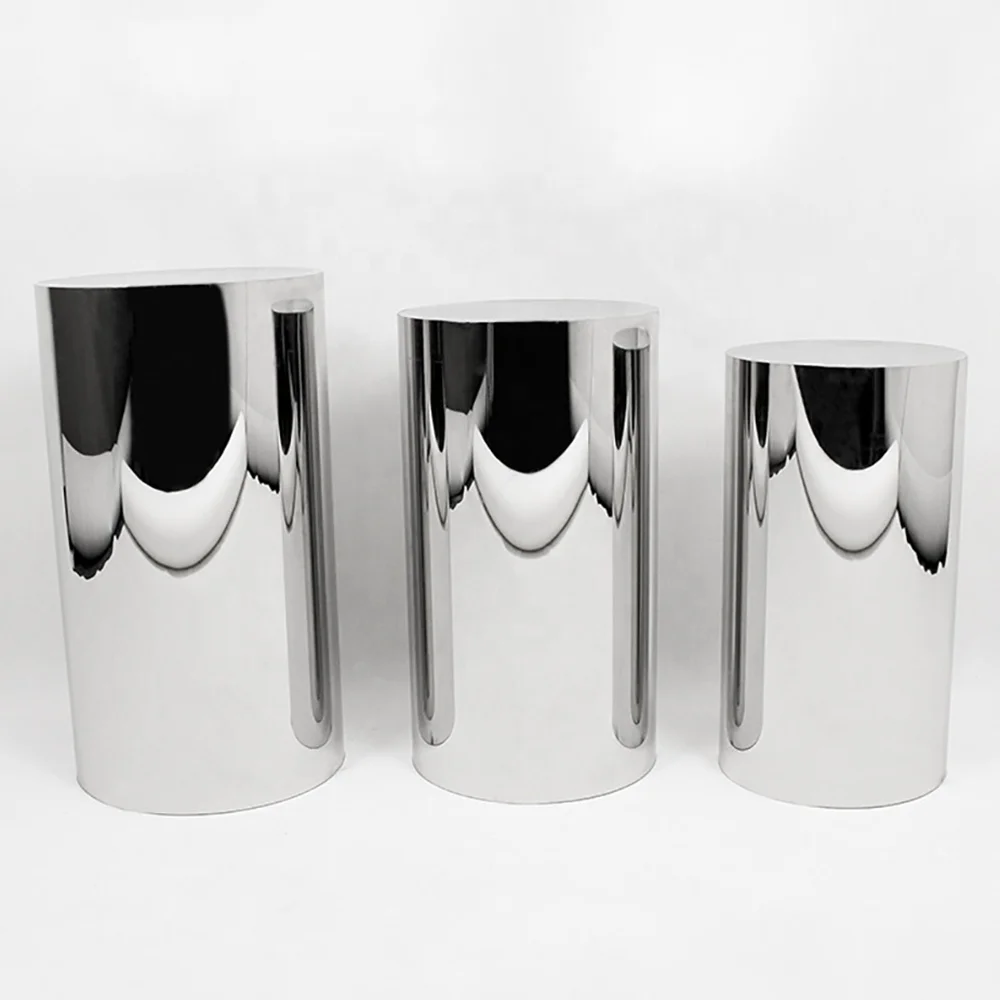 2026 Wholesale 3pcs Stainless Steel Cylinder Cake Stand for Event