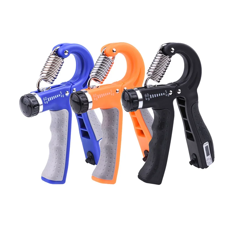 

Adjustable Hand Grip Strengthener Count Hand Exerciser Grip Workout Finger Strength Muscle Trainer Non-Slip Handles Wrist Gym, Green, black, blue, orange