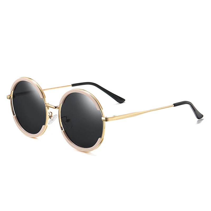 

New fashion wholesale round vintage metal PC material TAC polarized sunglasses, Custom colors