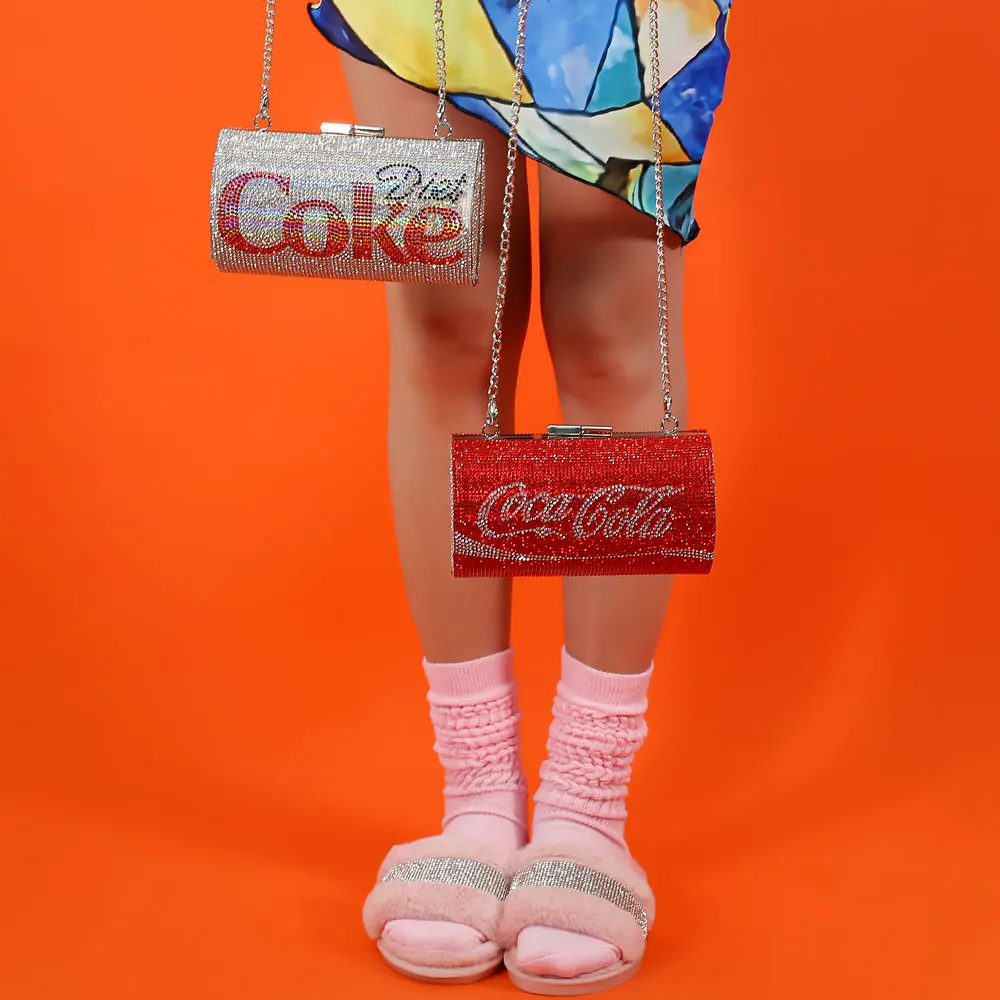 

Luxury Women Purses Ins Hot New Fashion Clutch Ladies Handbags For Women Coke Diamond Purse And Bling Diamond Coke Handbags, 4 colors