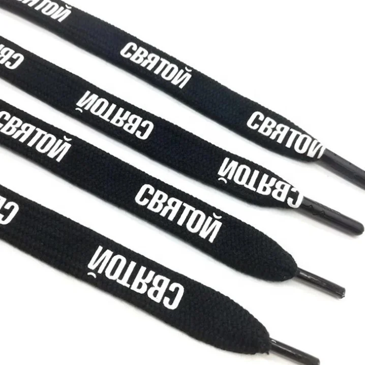 

Hot sale custom logo printed fancy cotton woven shoelace flat drawcord waist rope, Colors