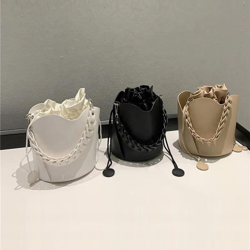 

2021 New Fashion Women Shoulder Crossbody Bucket Bag Pu Leather Sling Bag Handbags Purse For Ladies, Black,white,khaki or customized color