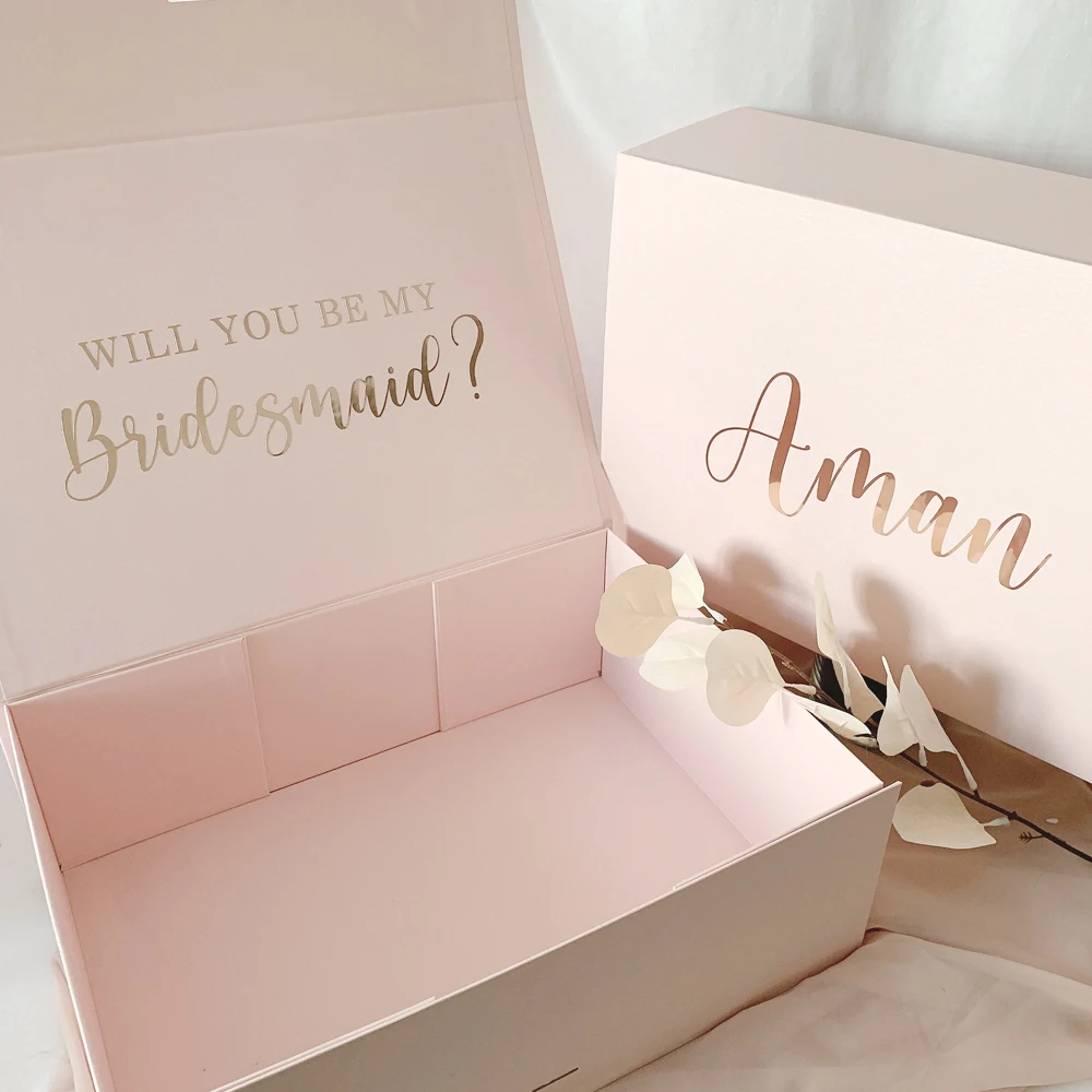 

Custom Logo Bridesmaid Proposal Gift Box Luxury Bridal Party Proposal Magnetic Gift Box Personalized Keepsake Magnetic Gift Box