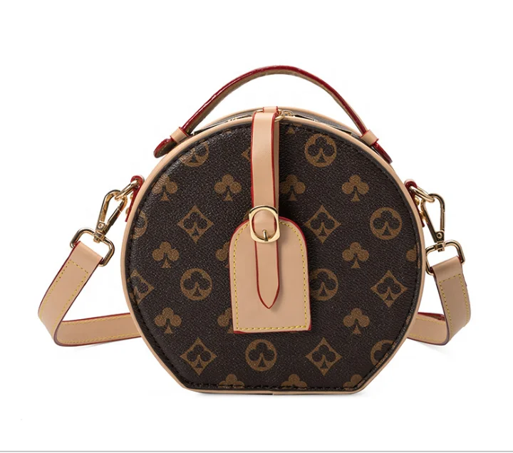

Fashion casual personalized shoulder bag designer luxury mini louis viuton handbag small round bag, Black,brown
