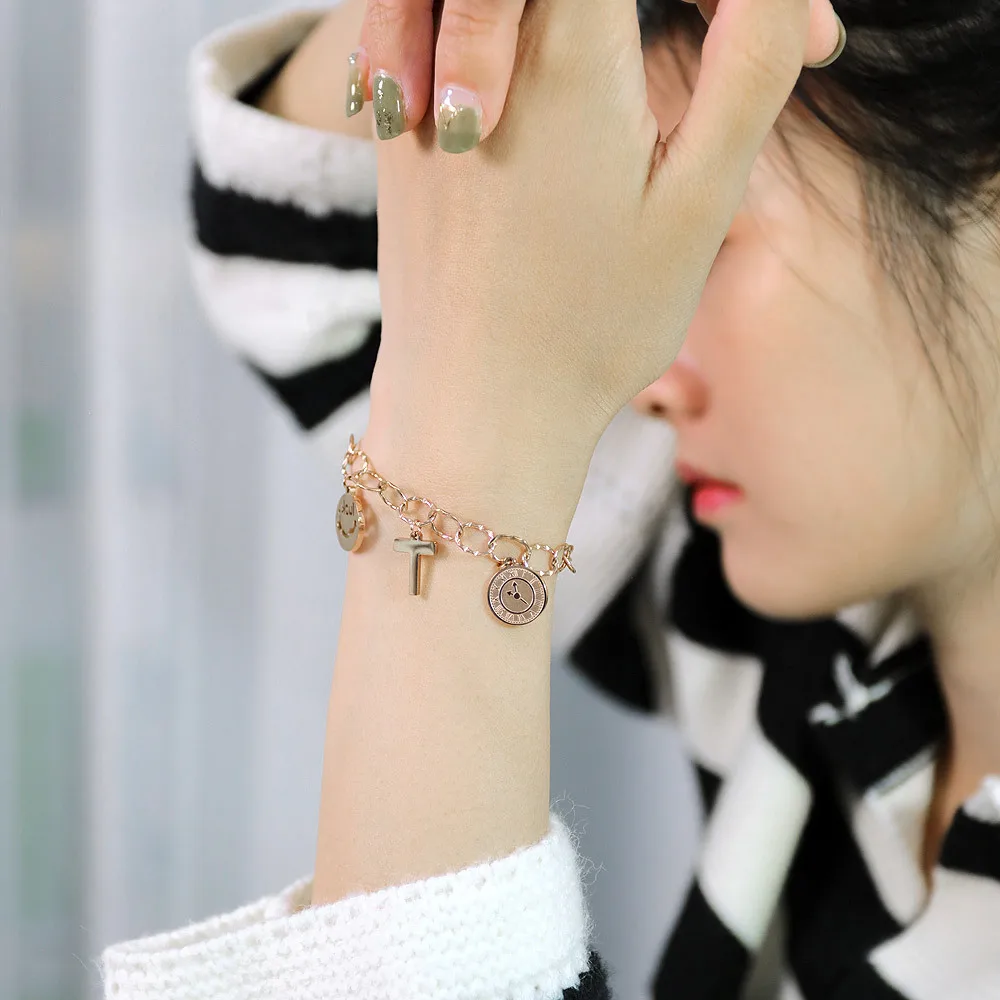 

2021 Sailing Jewelry Women Titanium Steel Lucky Cross Bracelet Stainless Steel Star Cross Pendant Bracelet