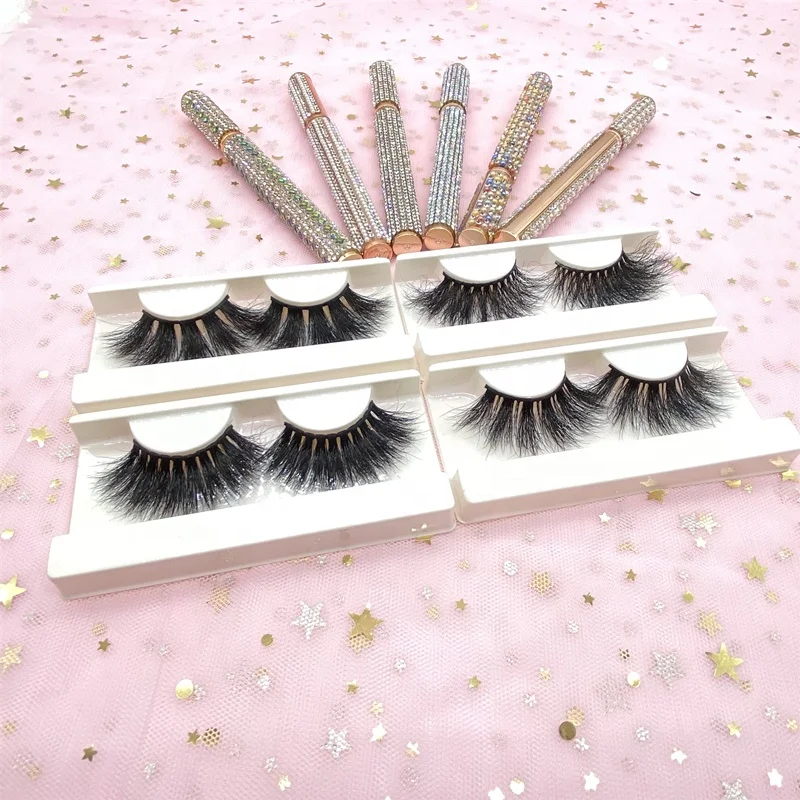 

Create your own brand custom lash packaging box cruelty free 25mm mink eyelashes wholsale fluffy 3d full strip lashes, Natural black