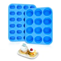 

BHD Nonstick BPA Free FDA Approved 24 Cups Silicone Mini Muffin Pan 12 Cup Cupcake Baking Pan