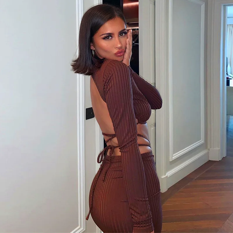 

Bandage long sleeve dress backless long dresses elegant, Picture color