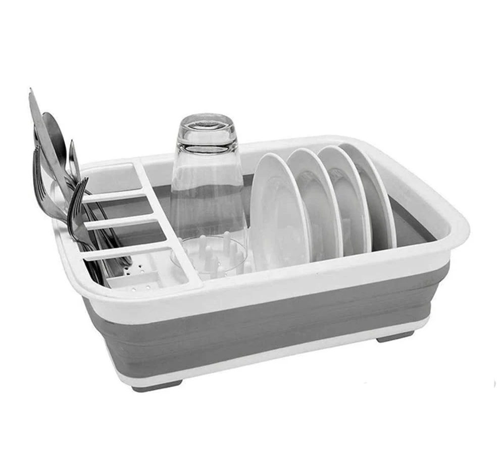 

Collapsible Dish Drying Rack Portable Dish Drainer Kitchen RV Campers Storage Dinnerware Organizer