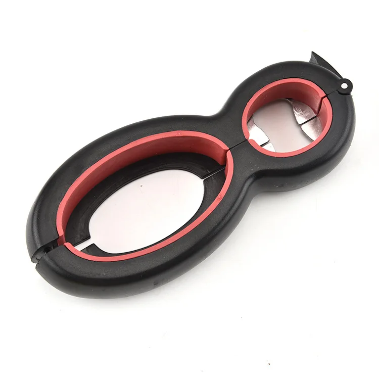 Bottle and Jar Opener 6 in 1 Multi Function safety Kitchen cans Opener with smooth handle