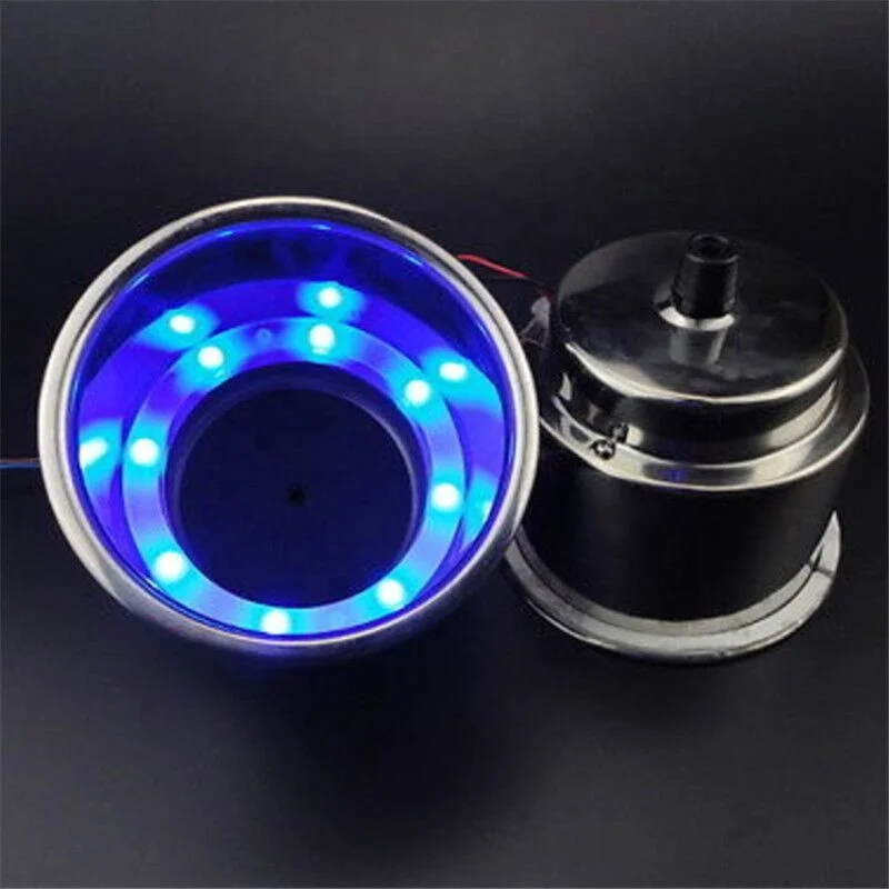 

Isure Stainless Steel Cup Drink Holder Blue 8 LED Lights for Marine Boat Car Truck