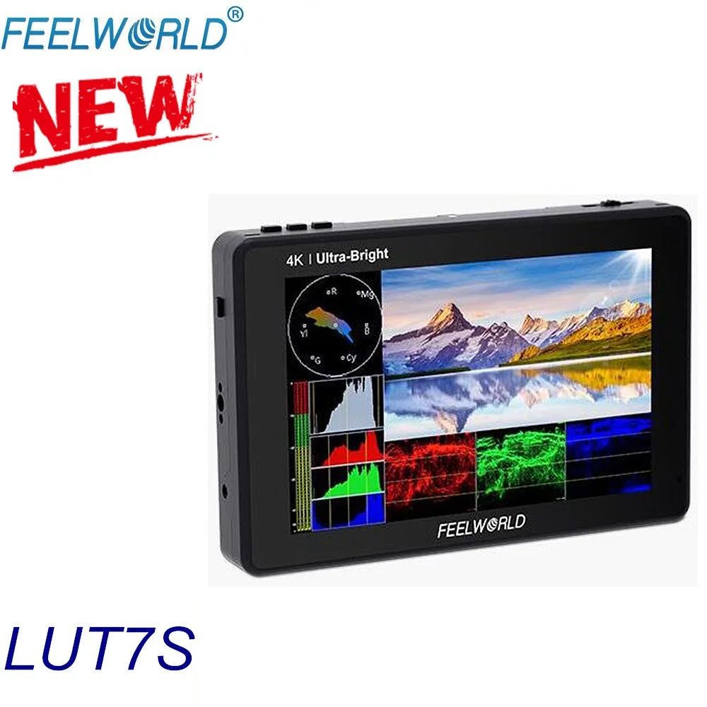 

FEELWORLD LUT7S 7 Inch 3G-SDI 4K HDMI 2200nits 3D LUT Touch Screen DSLR Camera Field Monitor with Waveform VectorScope Histogram