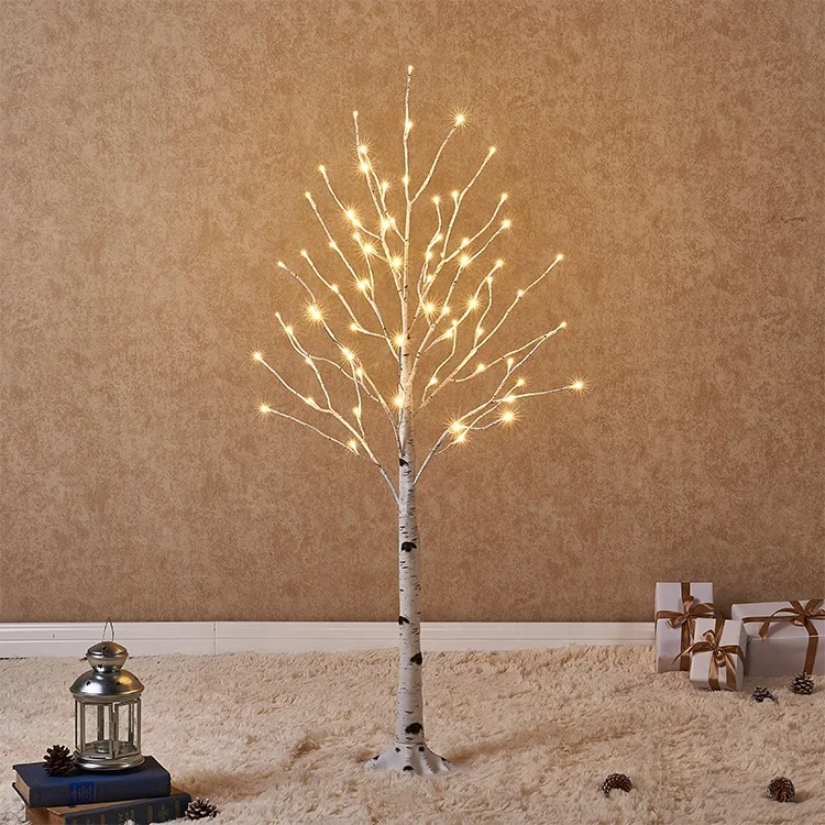 Led Twinkle Lighted Birch Tree 6ft 128 Light Twig Tree Holiday Decor ...