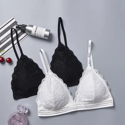 

F11252A 2021 New French sexy deep V lace underwear thin bra for women, White, black, wine red