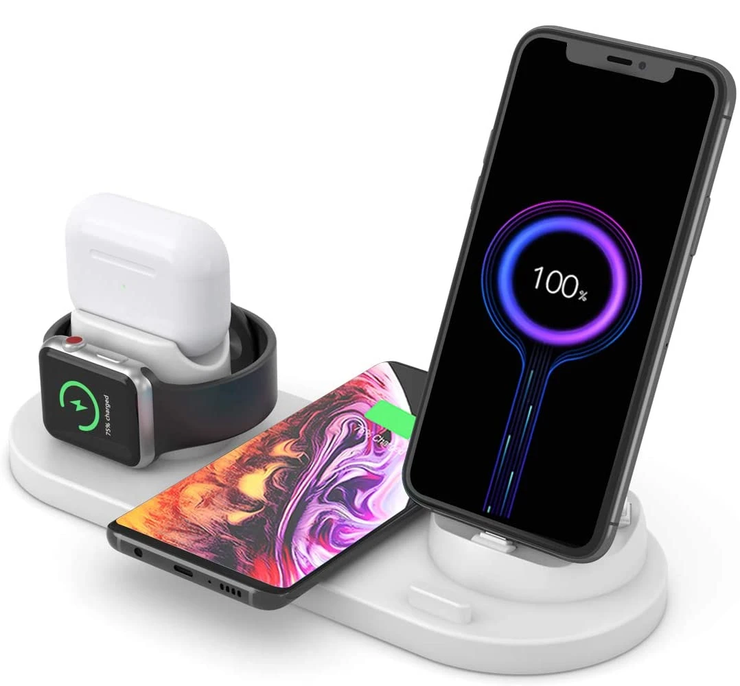 

Trending multi Wireless Charger Dock Station For Phone 4IN1 Updated Version 4 IN 1 10wWireless Charger For Watch Earphones