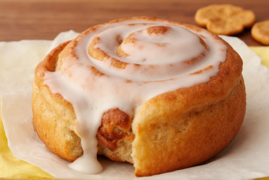 Cinnabon bakery counter with freshly baked cinnamon rolls displayed behind glass