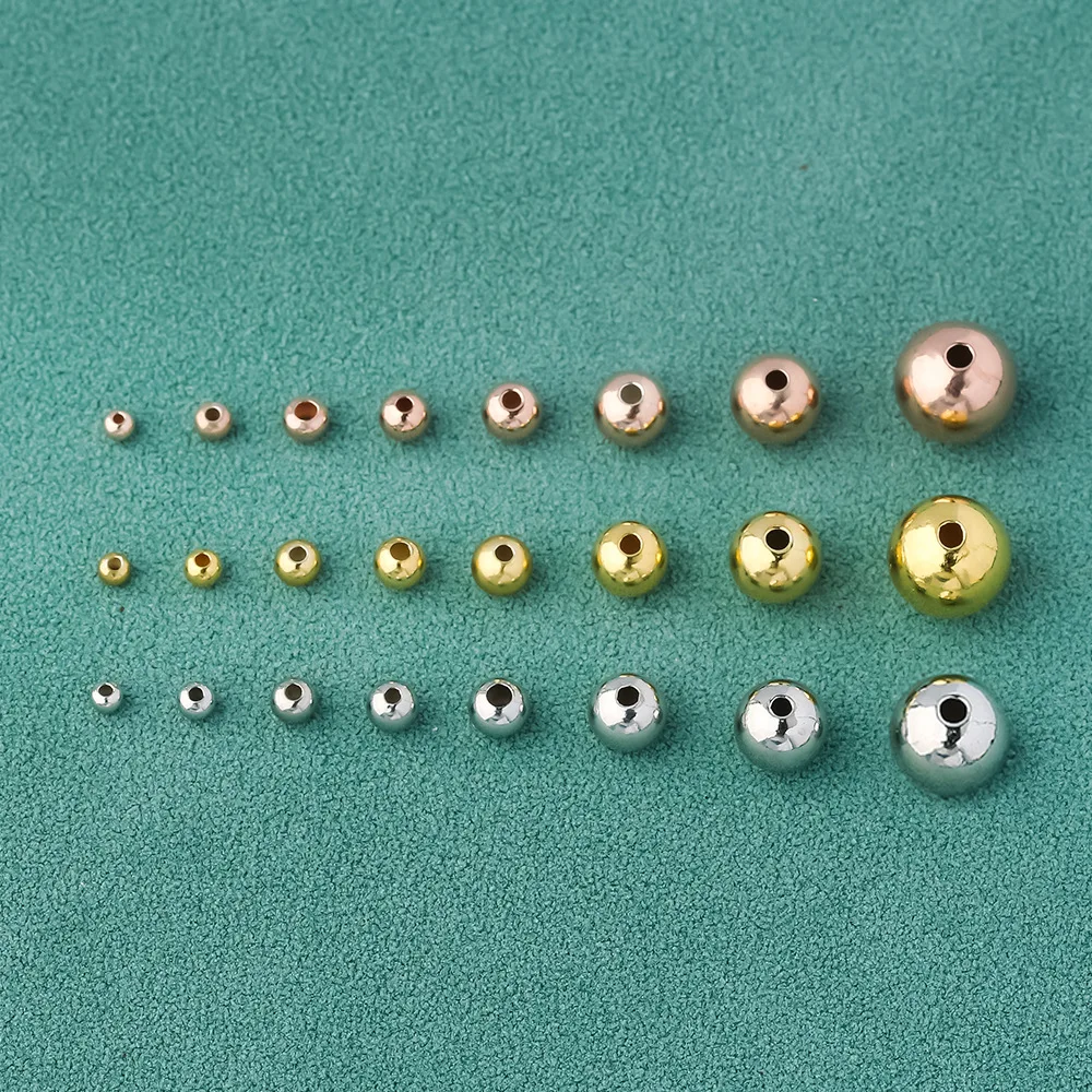 Hot Sale 925 Sterling Silver Round Spacer Beads for Jewelry Bracelet Making DIY Sterling Silver Findings