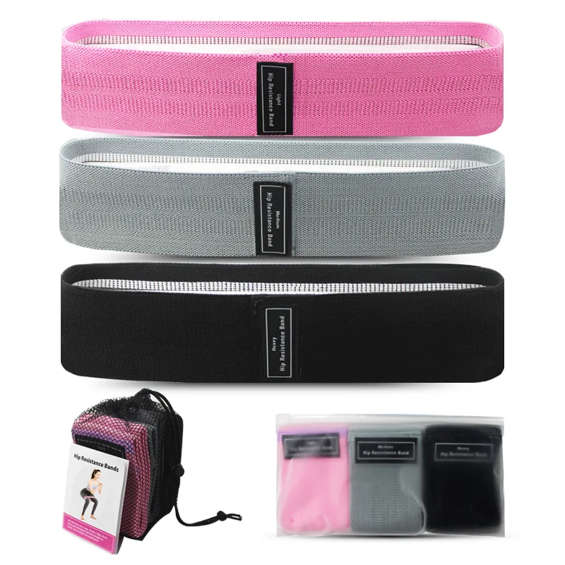 2024 New Arrival Home Workout Fitness Custom Logo Elastic Fabric Non Slip Rubber Hip Booty Yoga Resistance Band