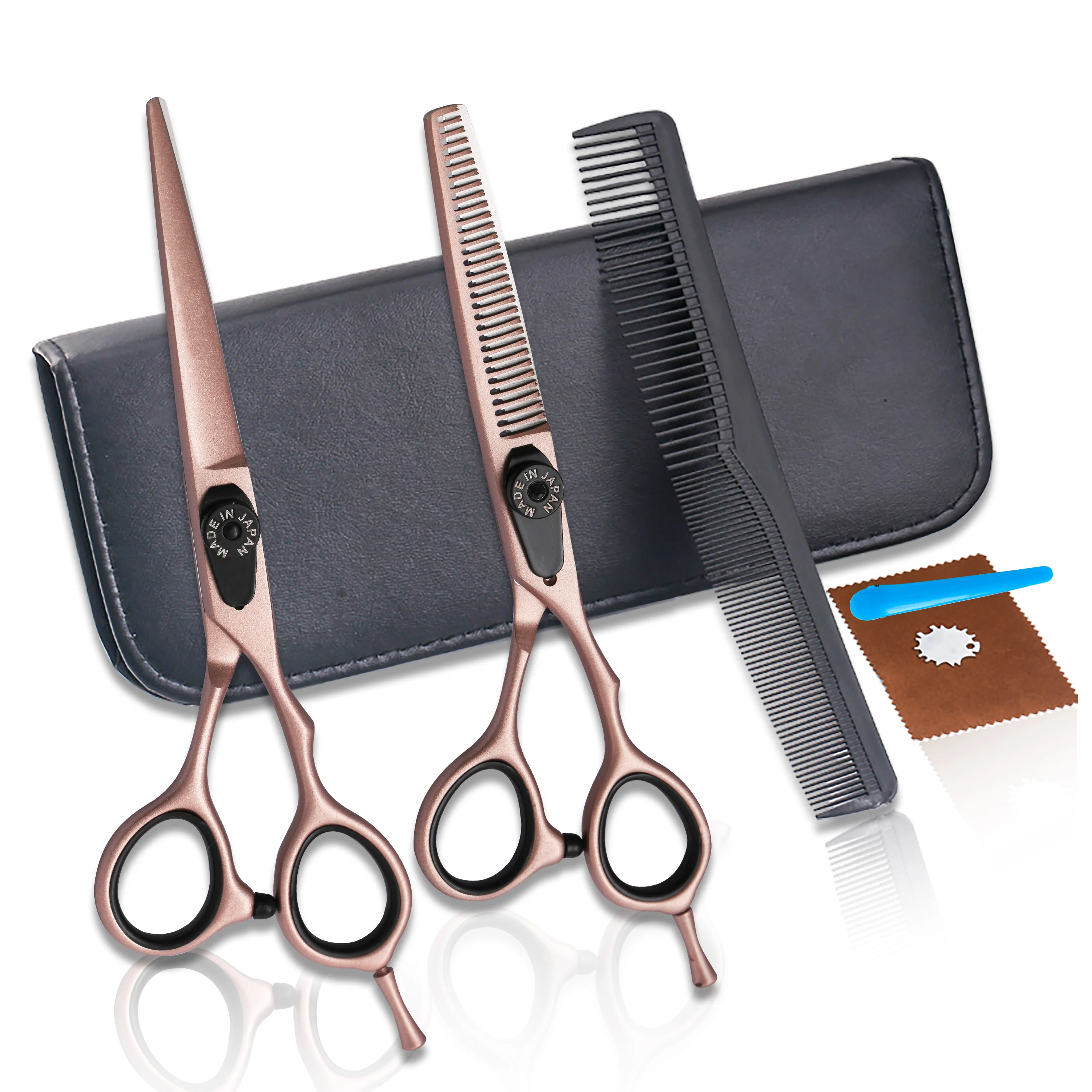 

Factory Direct Sale 6 Inch Hairdresser Set Tesoura Barbeiro 9CR13 Professional Scissors Salon Scissors Set Hair Scissor Tijeras, Gold