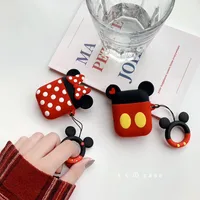 

Cute Cartoon Minnie Mickey Mouse Soft Silicone Bluetooth Wireless Headset for AirPods 1/2 Pro I12 TWS Charging Box