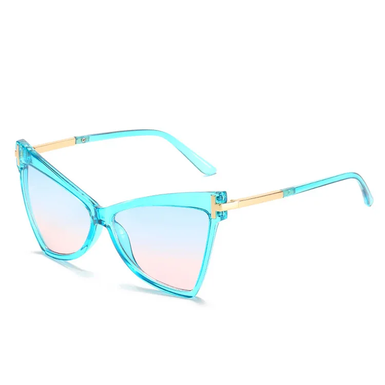 

2020 New Triangular Cat's Eye Sunglasses Women's Large Frame Gradually Changing Color Marine Film Sunglasses