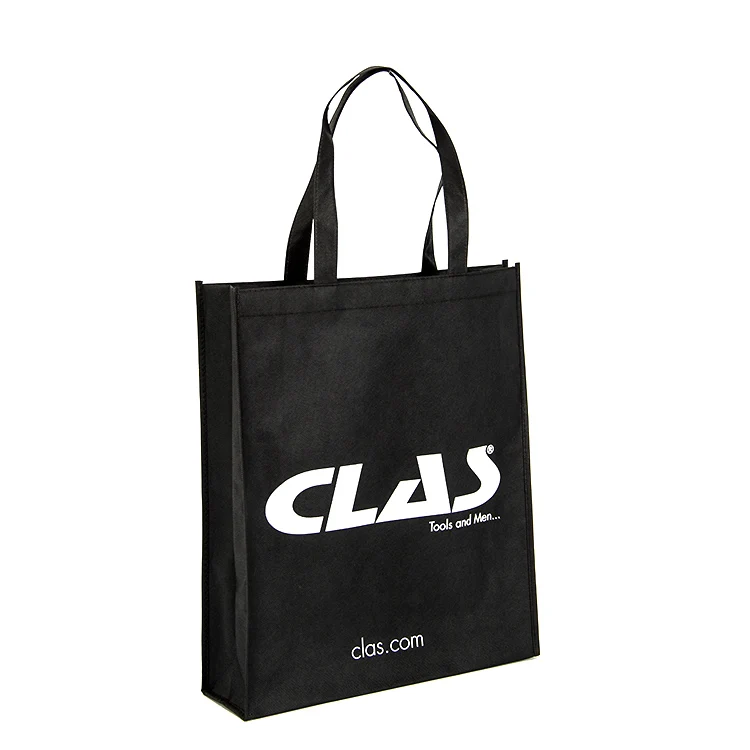 

for 2021 summer promotion black shop shopping bag with logo, Customize accept