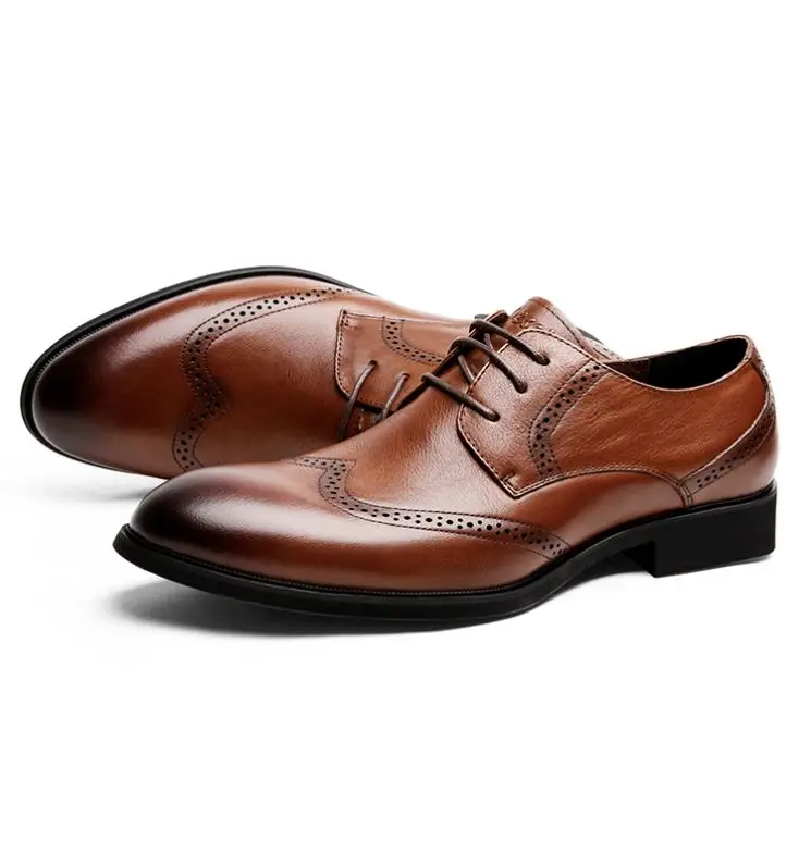 

2021 italian leather shoes men genuine leather shoes, Black & brown