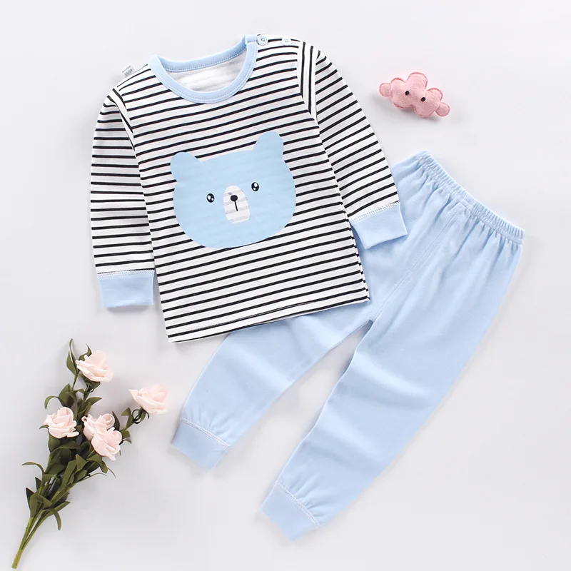 

Wholesale children's cotton Pajamas two-piece set kids sleepwear boys girls ninghtwear