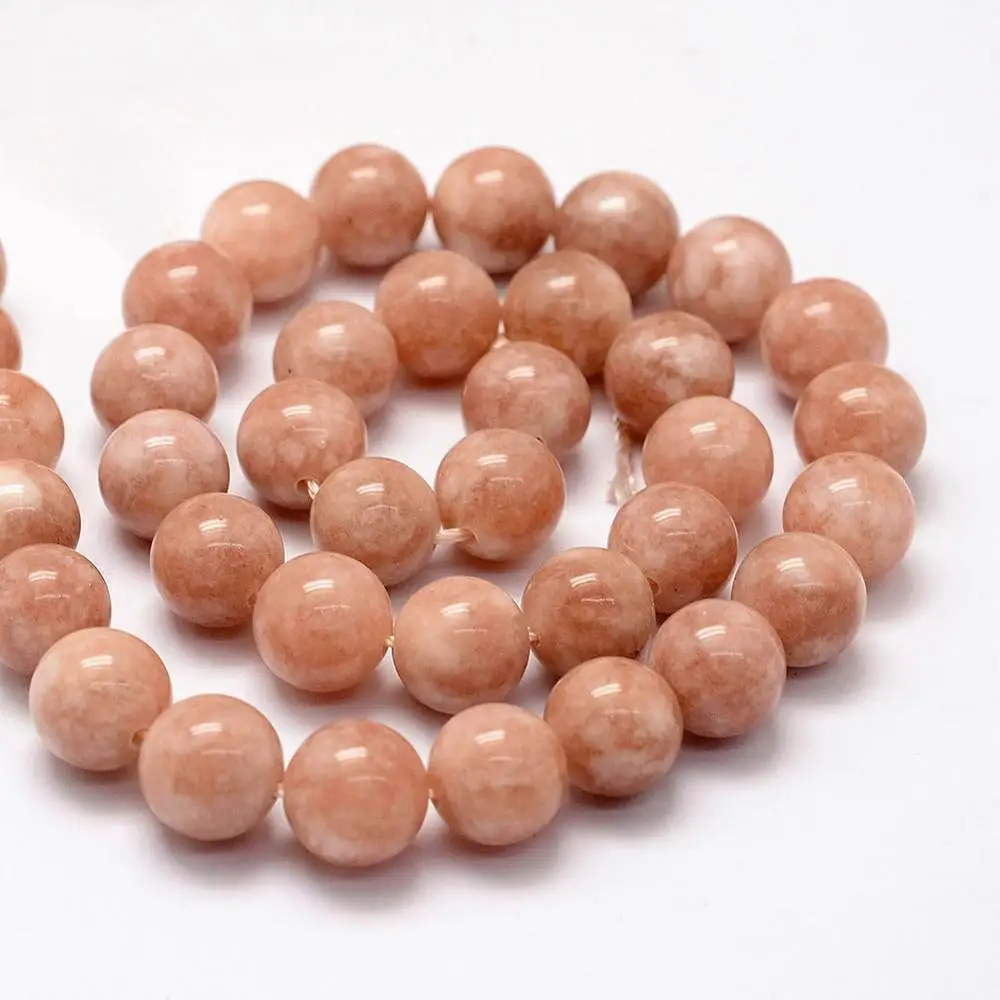 

PandaHall 6mm Round Loose Gemstone Natural Sunstone Beads