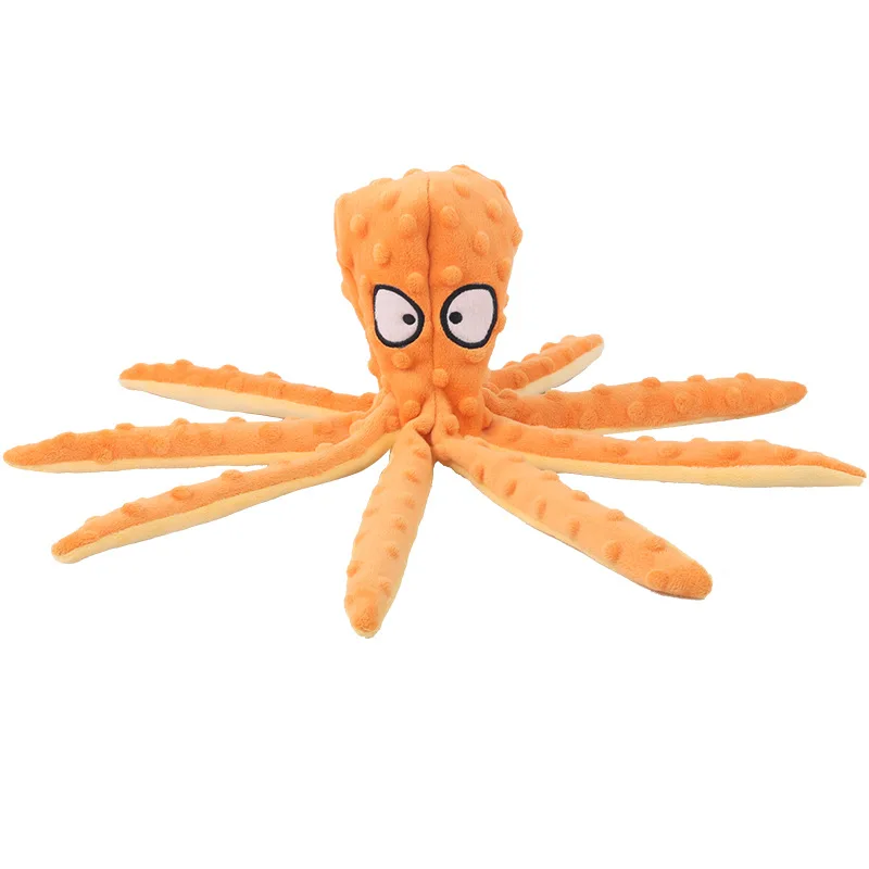 

Pet Chew Dog Interactive Toy Bite Resistant Dog Squeaky Toy Octopus Dog Plush Toy, 4colors