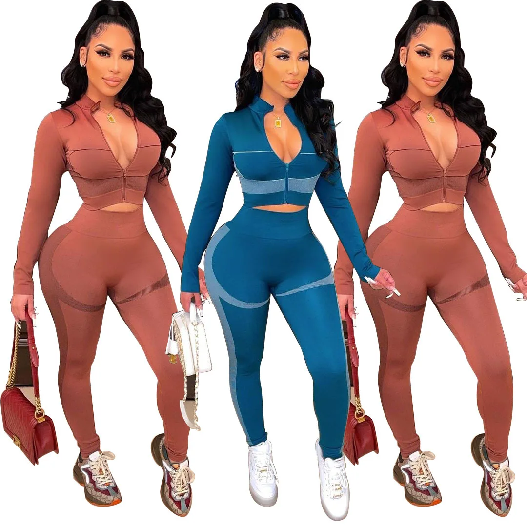 

Wholesale Plain Stacked Sweatsuit Jogger Set Track Suit Tracksuits Women Sweat Jogging Suits