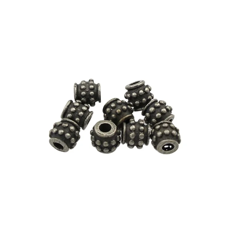 

S933 5mm mini antique sliver stainless steel tube drum spacer beads for jewelry making