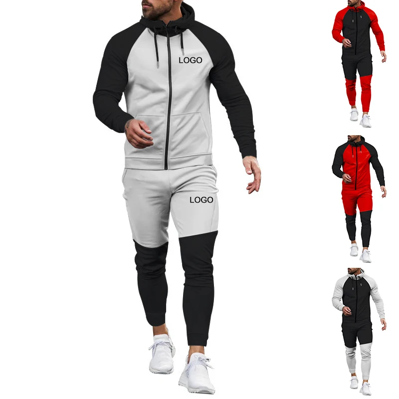 

Chinjane Tracksuit 2 Piece Casual Pants Jacket Sweatsuit Training&jogging Wear Printing Brand Blank Polyester Men Track Suits