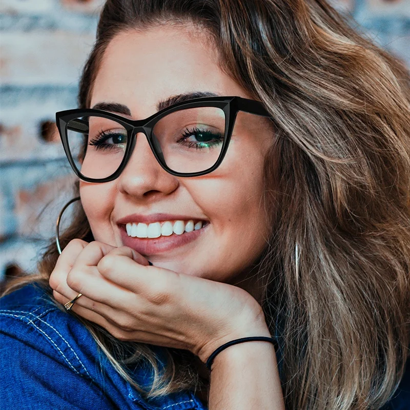 

2021 Newest Women Trend TR90 Optical Glasses Frame Cat Eye Shape Anti Blue Light Eyeglasses Frame