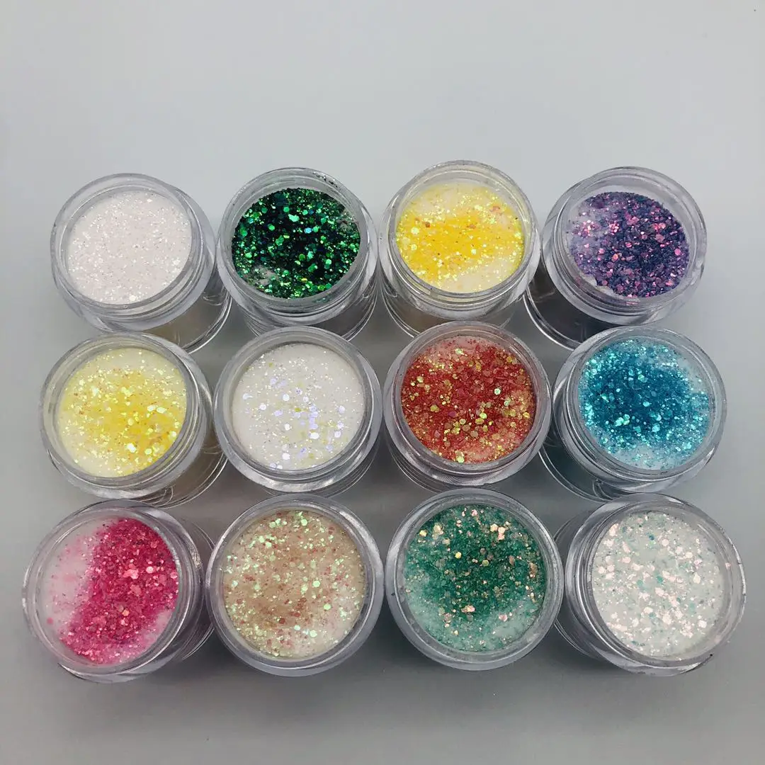 

Wholesale Nails Accessories In Bulk KG Holographic Colorful Nail Art Glitter, 12 colors