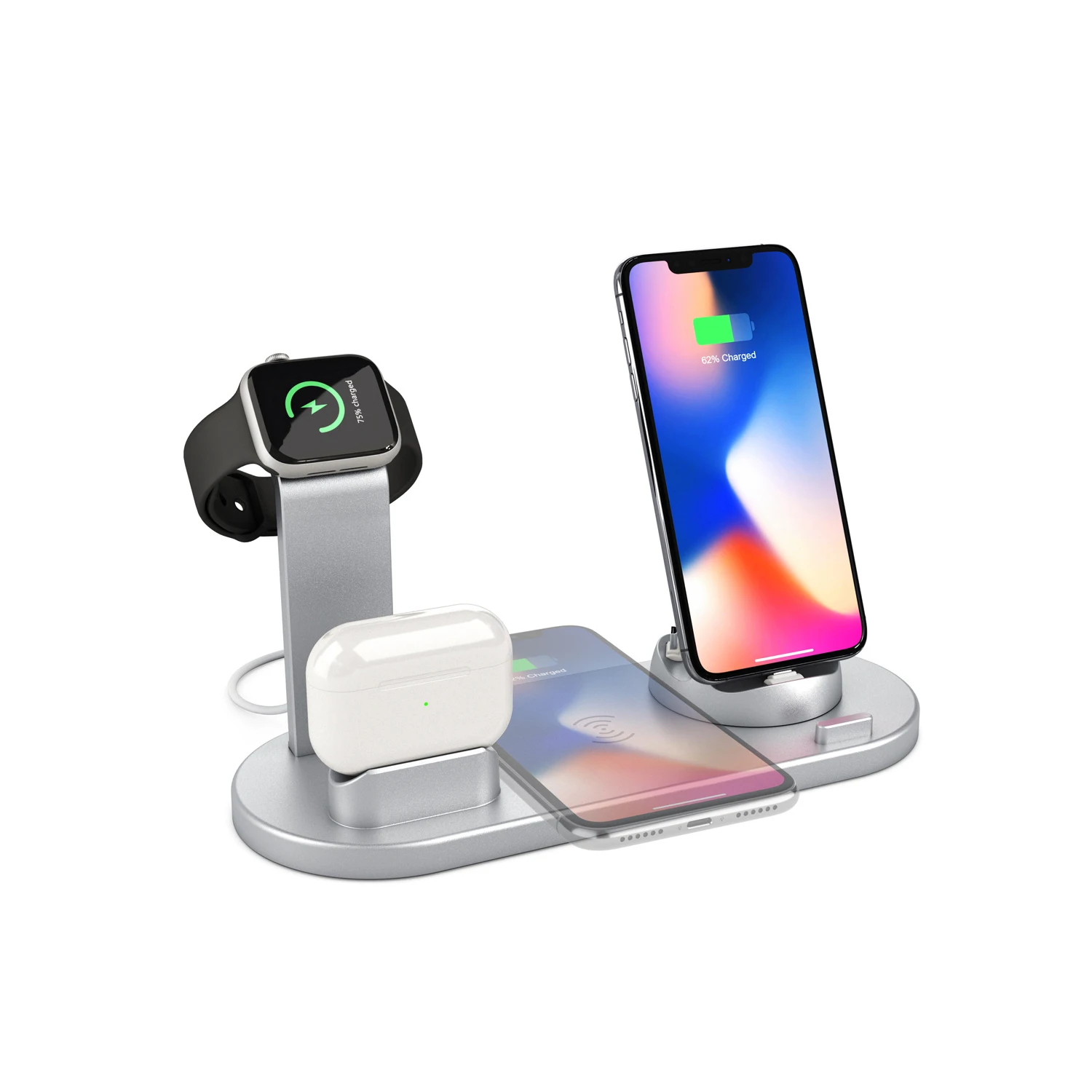 

Amazon Top Selling 4 in 1 Wireless Charger Stand, Qi 10W Fast Wireless Charging Dock, White,black,pink