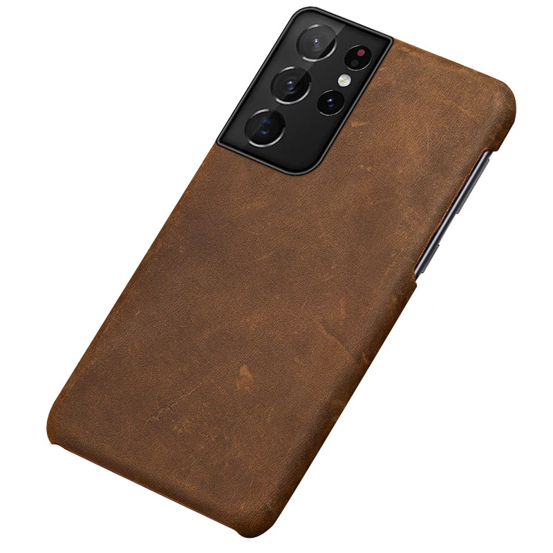 

2020 New Fashion Designer retro genuine leather phone case for SAMSUNG S21 Ultra, Brown,black,red,blue,coffee,green