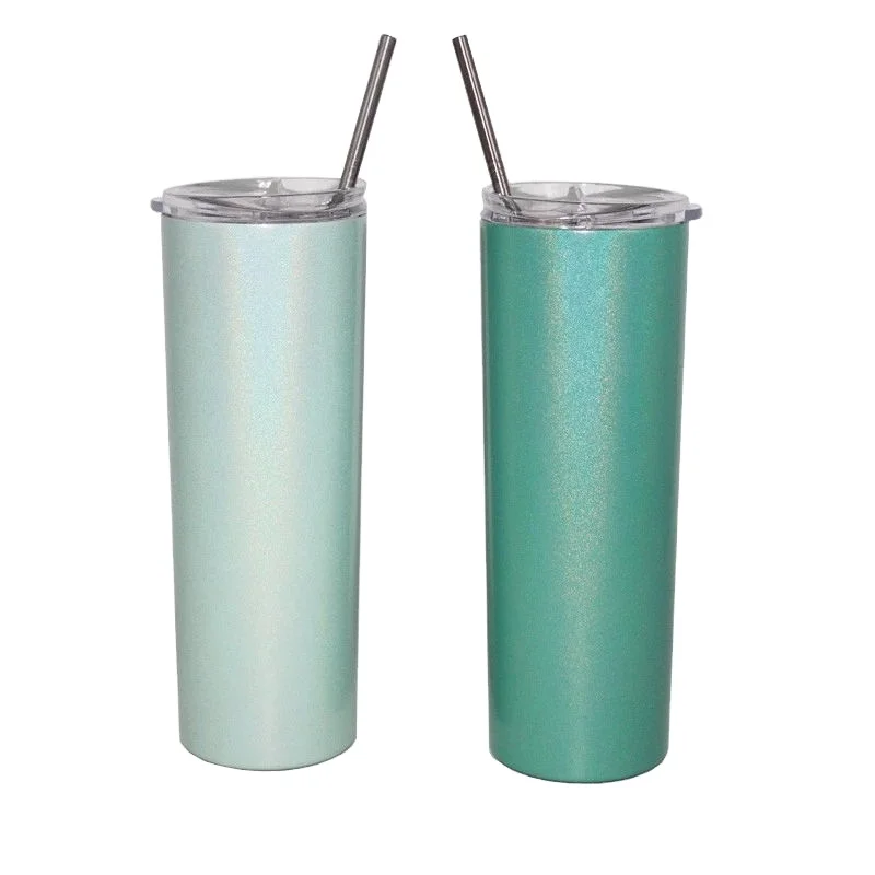 

20oz Vacuum Insulated Double Wall Skinny Tumbler with Sliding Lid and Plastic Straw