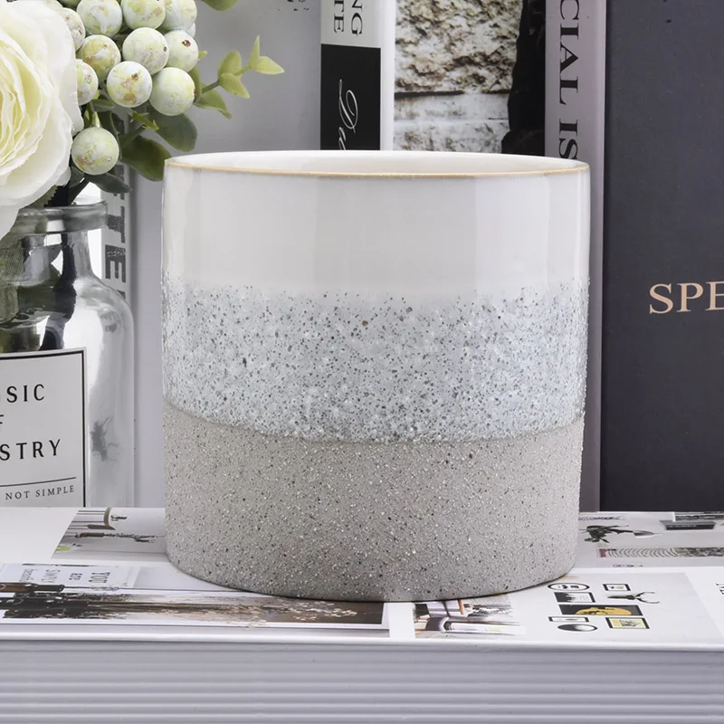 Cylinder Ceramic Candle Vessel Customized finish Acceptable Made in China Wholesales